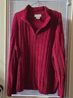 White Stag Womens Ribbed Half-Zip Sweater - Deep Hot Pink
